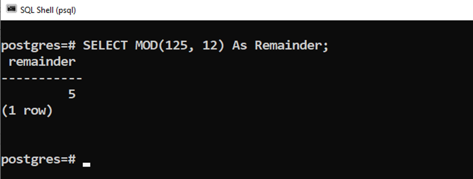 Postgres Modulo Function With Examples - CommandPrompt Inc.